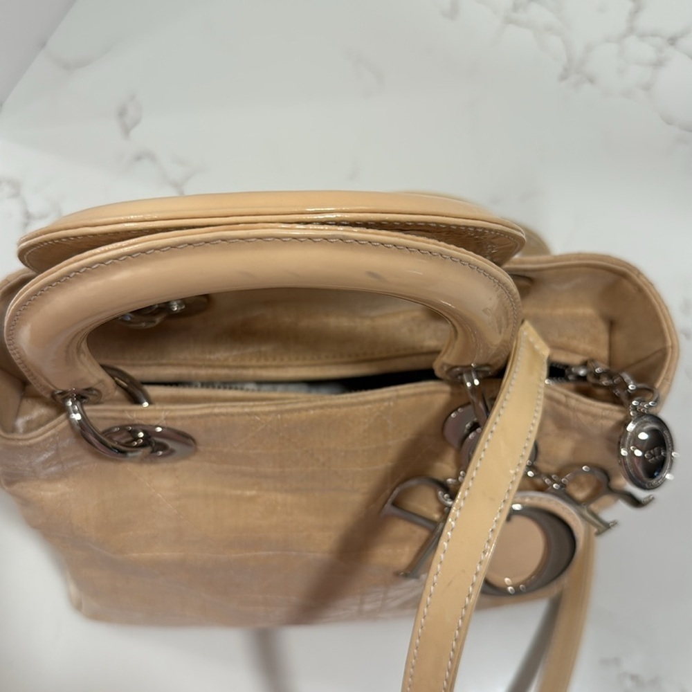 Authentic Christian Dior Lady Beige Hand Bag - Picture 2 of 9